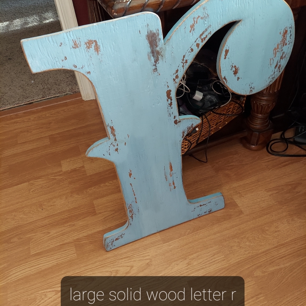 Solid wood letter R